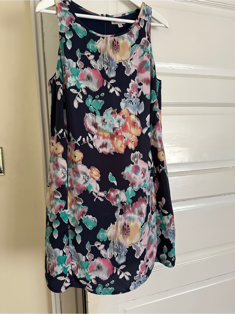 Lila Rose Navy Floral A-Line Dress with Pink, Teal & Cream Blooms